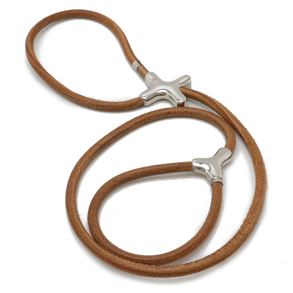 エルメス ヘラクレード レザー メタル ドッグリード カラー 2way