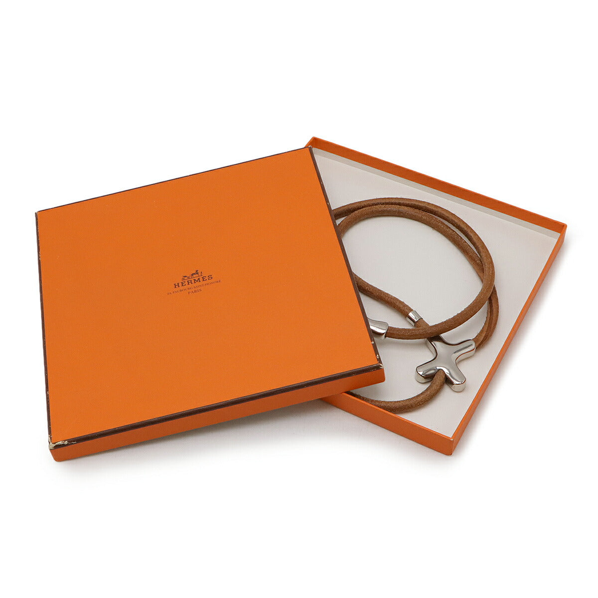 エルメス ヘラクレード レザー メタル ドッグリード カラー 2way