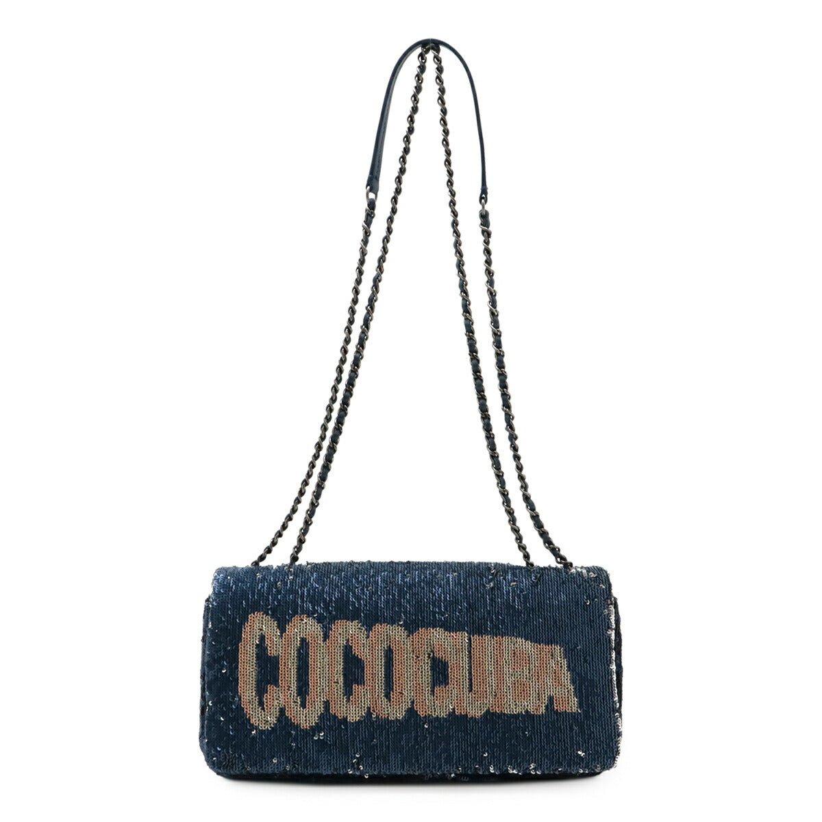 シャネル COCOCUBA スパンコール レザー ショルダーバッグ