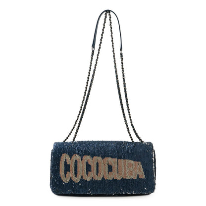 シャネル COCOCUBA スパンコール レザー ショルダーバッグ