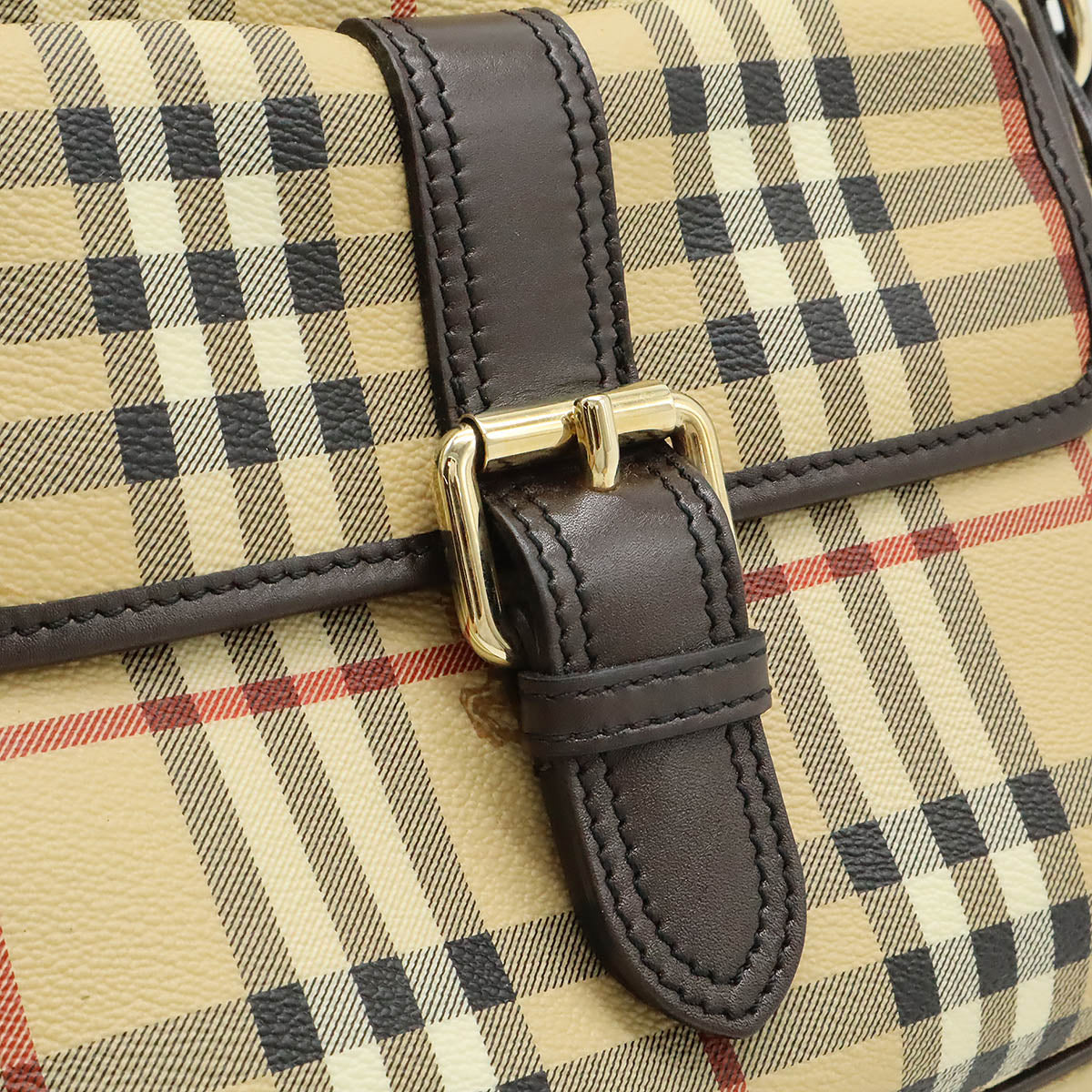 バーバリー ノバチェック PVC レザー ショルダーバッグ