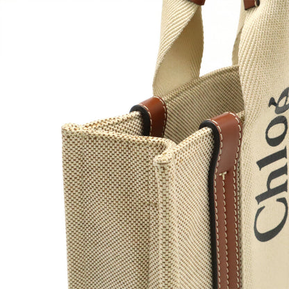クロエ ウッディ コットンキャンバス トートバッグ
