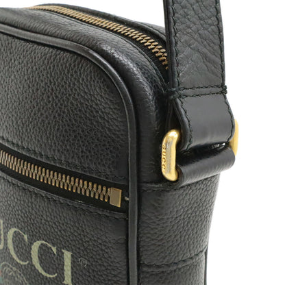 グッチ グッチプリント レザーショルダーバッグ