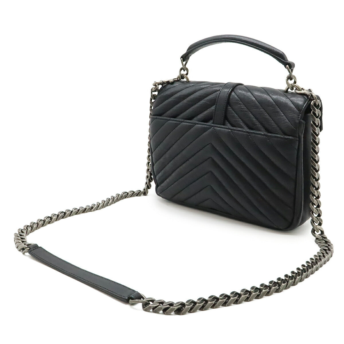 イヴサンローラン カレッジ レザー2wayハンドバッグ