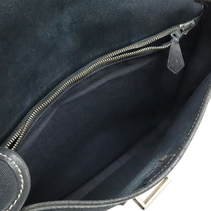 エルメス ブエナベンチュラミニ トワルオフィシエ レザー ショルダーバッグ