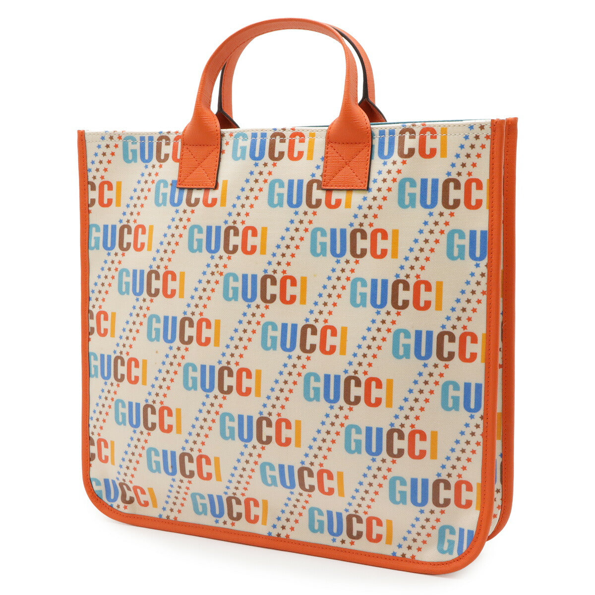グッチ PVCコーティングキャンバス レザーハンドバッグ