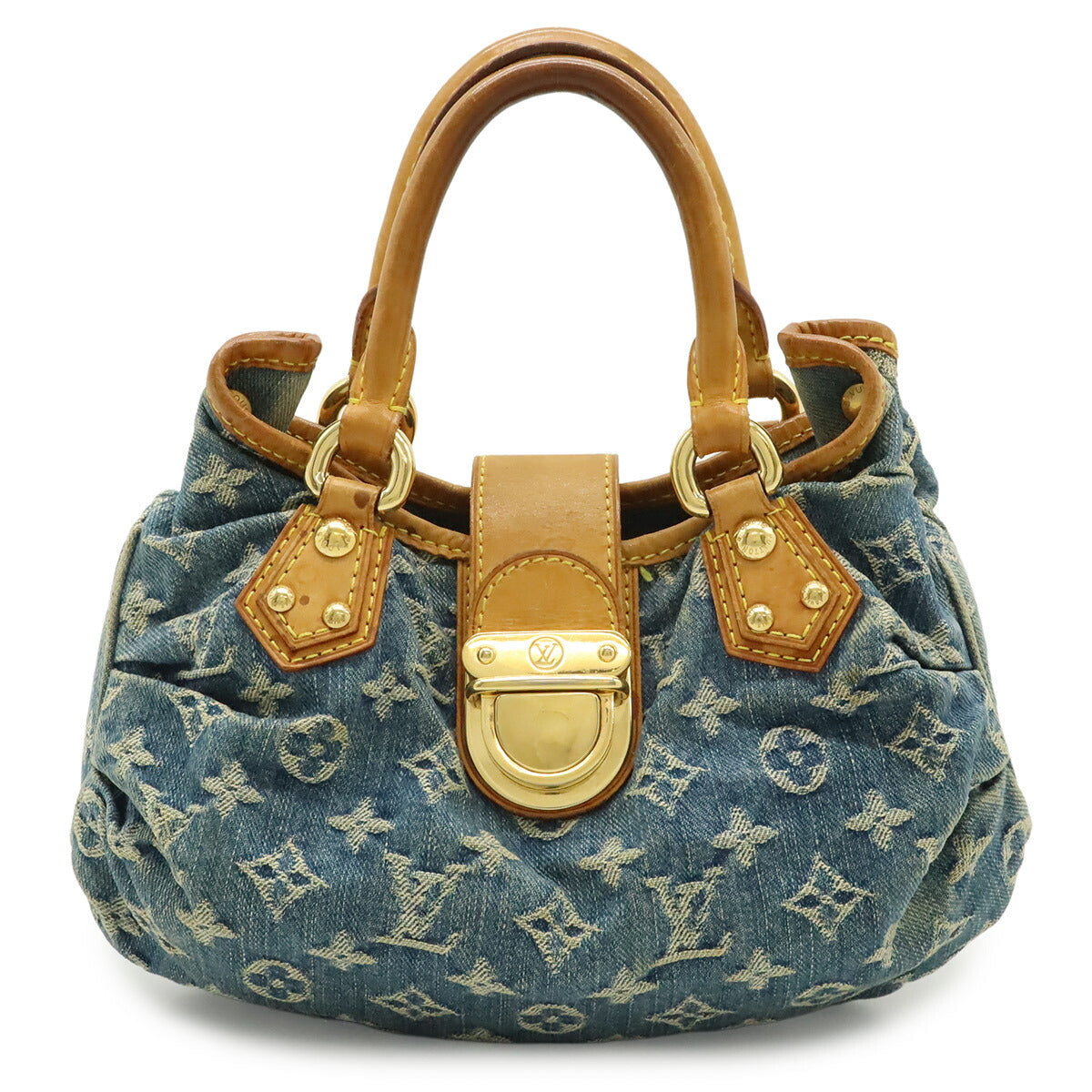ルイヴィトン プリーティ モノグラムデニム ハンドバッグ