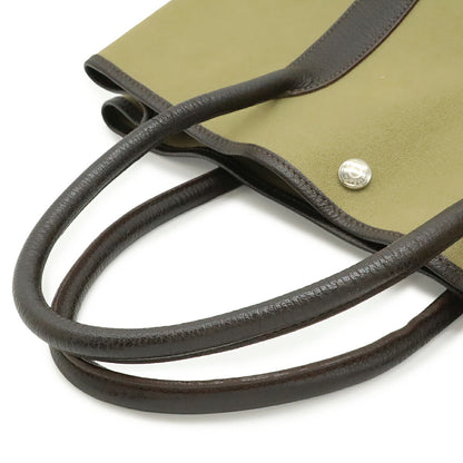 エルメス ガーデンパーティPM キャンバス レザー トートバッグ