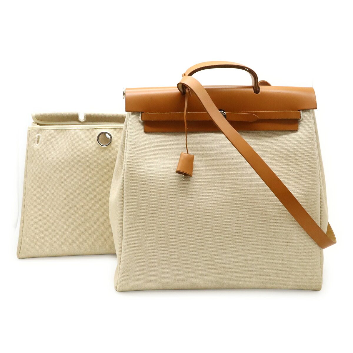 エルメス エールバッグMM トワルアッシュ レザー 2wayバッグ