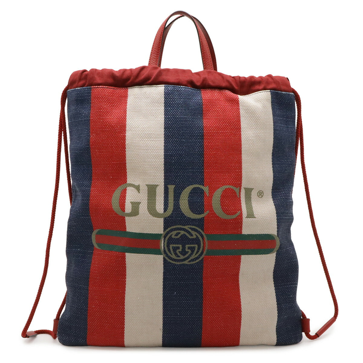 グッチ GUCCI PRINT キャンバス レザー バックパック