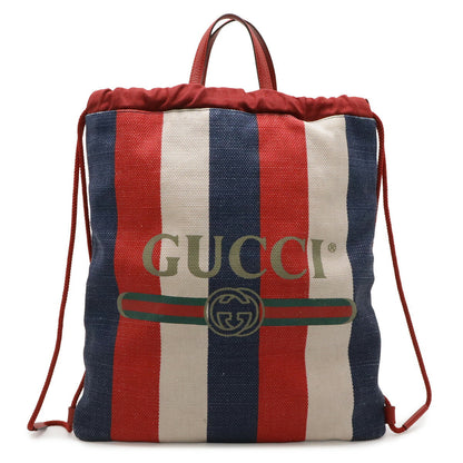 グッチ GUCCI PRINT キャンバス レザー バックパック