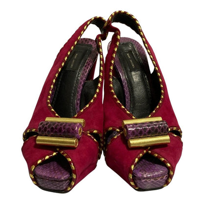 マークジェイコブス オープントゥバックスリングパンプス