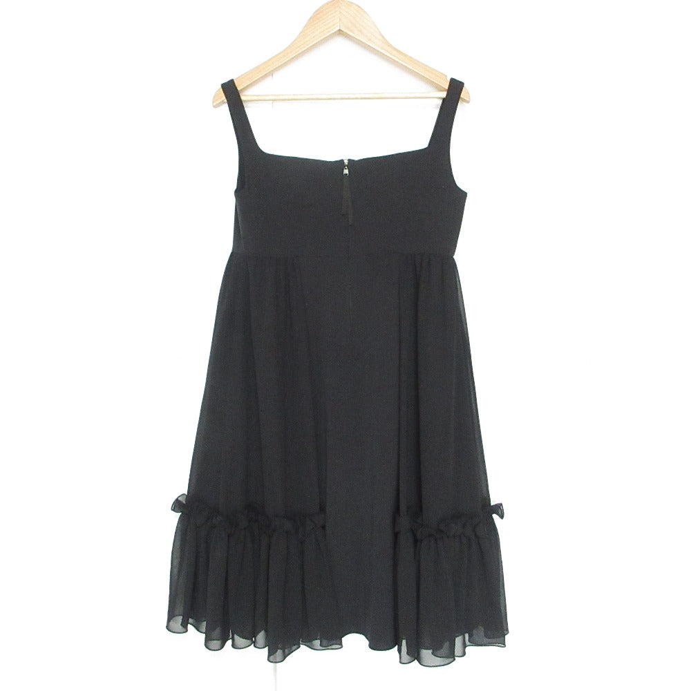 FOXEY NEW YORK フリル ヘム スクエア ネック ドレス