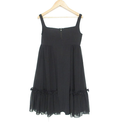 FOXEY NEW YORK フリル ヘム スクエア ネック ドレス