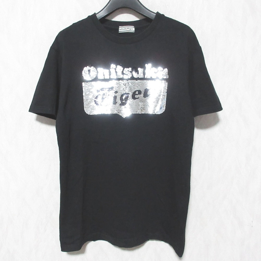 オニツカタイガー スパンコールロゴTシャツ コットン カットソー