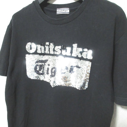 オニツカタイガー スパンコールロゴTシャツ コットン カットソー