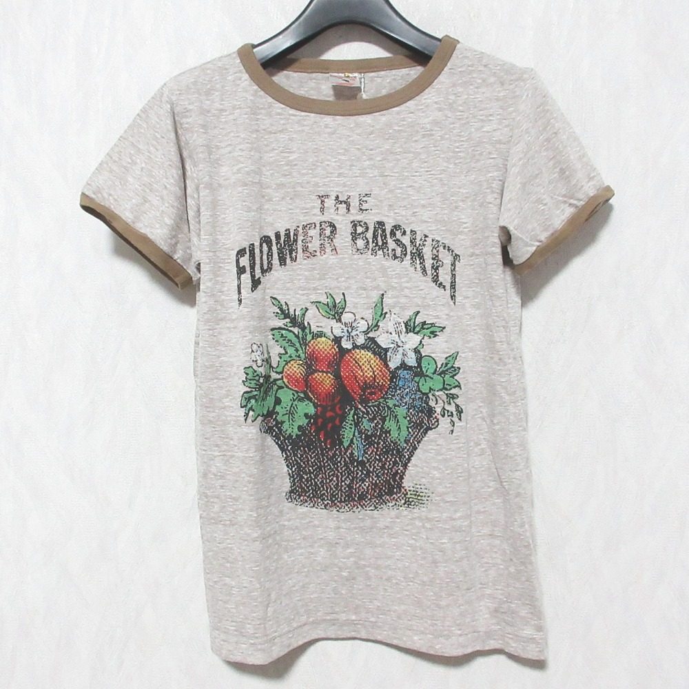 ボヘミアンズ フラワーバスケットプリント コットン半袖Tシャツ