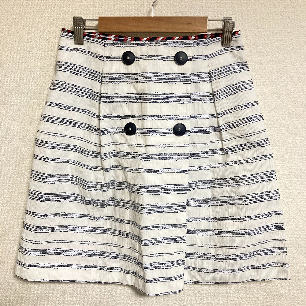 ポールカ ボーダーコットンAラインスカート