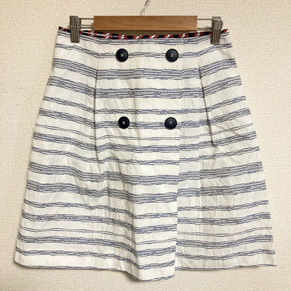 ポールカ ボーダーコットンAラインスカート