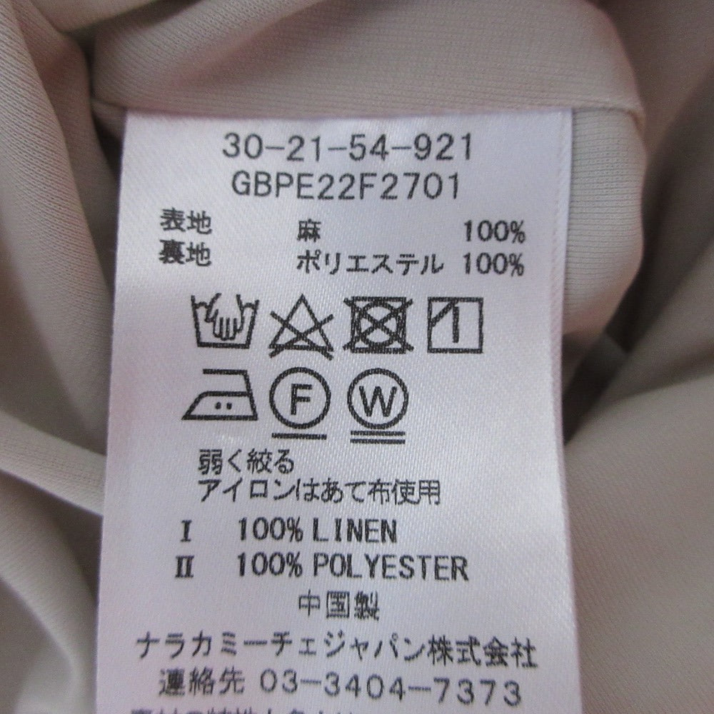 NARACAMICIE ドット ロング ドレス リネン 100