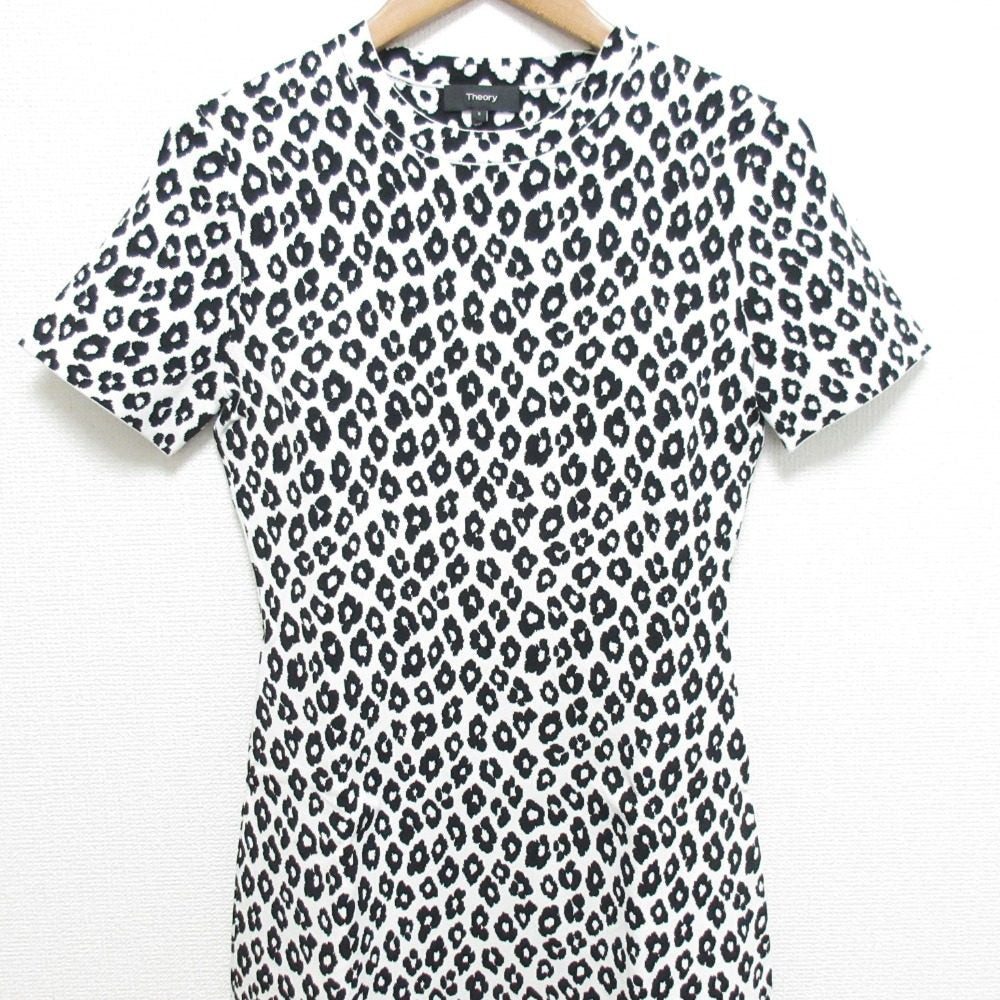 セオリー グロスド レオパード Tシャツ ニット ドレス