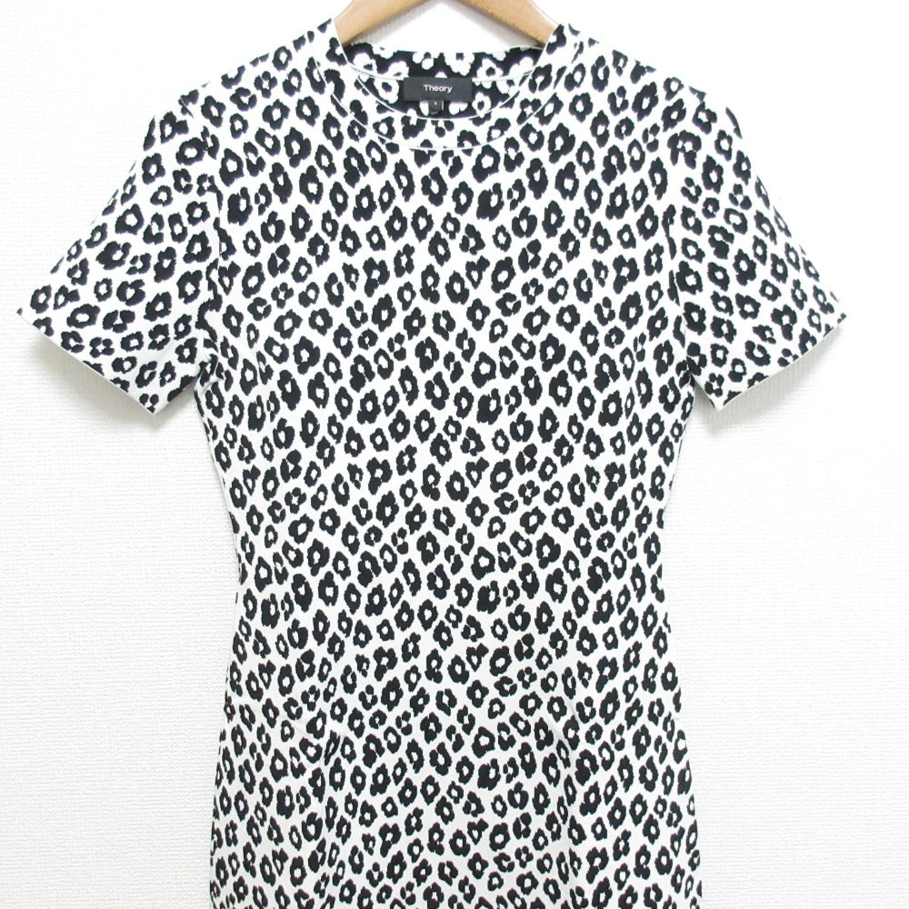 セオリー グロスド レオパード Tシャツ ニット ドレス