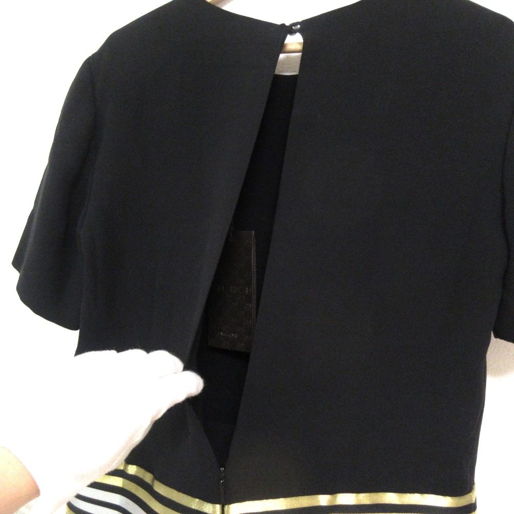グッチ アシンメトリー プリーツ 100% シルク ドレス