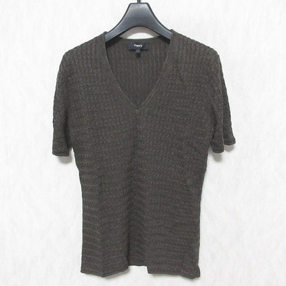 Theory Neo Sag Harbor Cable Vneck PO リネンニット