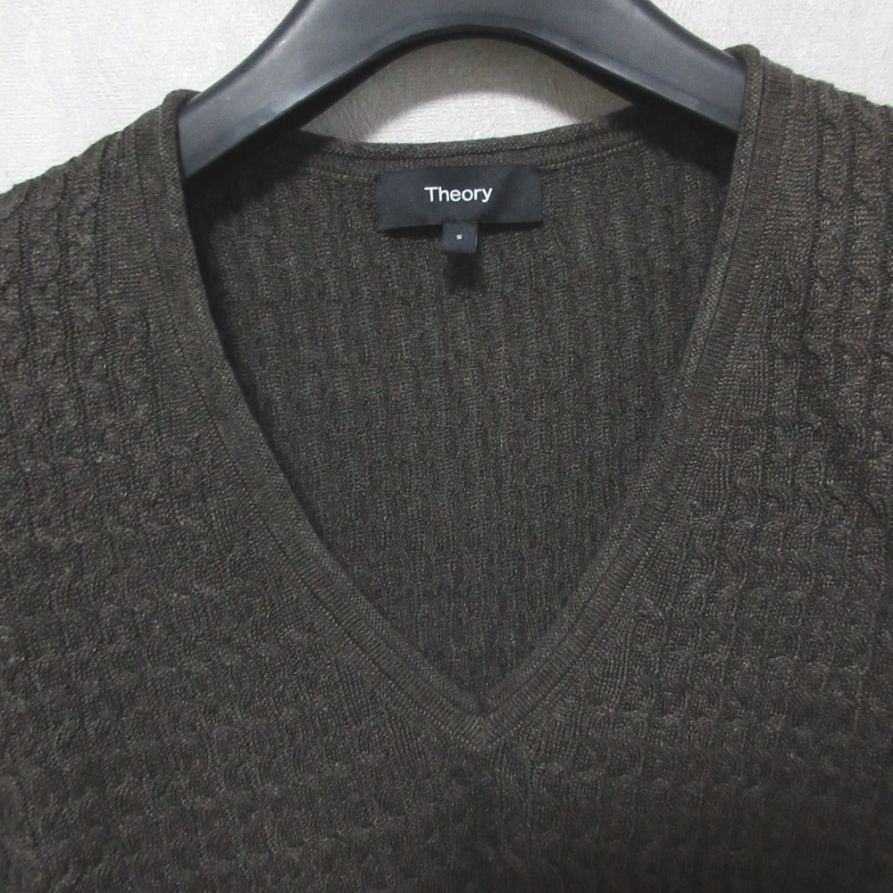 Theory Neo Sag Harbor Cable Vneck PO リネンニット