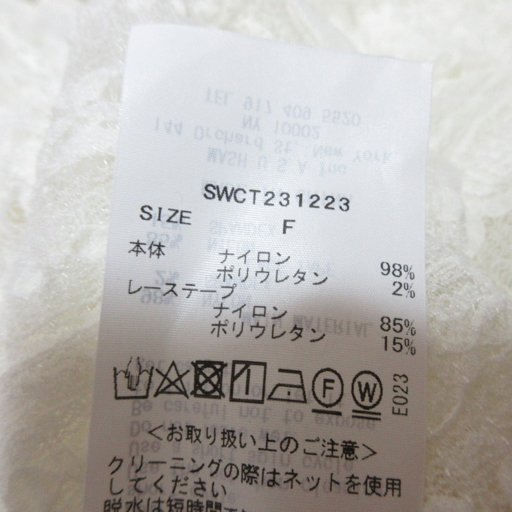 スナイデル ギャザー パフスリーブ レース プルオーバー
