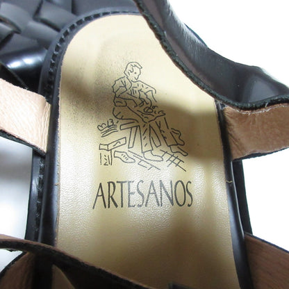 ARTESANOS ガラスレザーメッシュサンダル