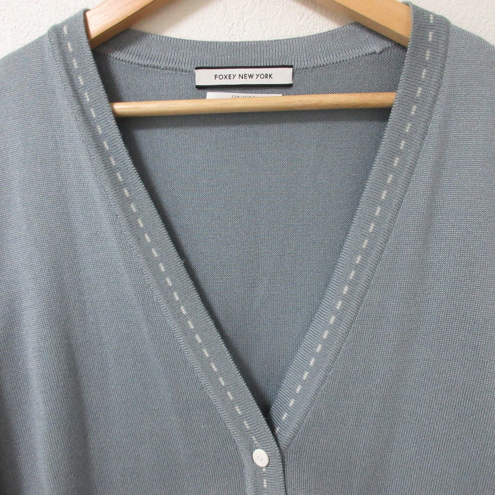 FOXEY NEW YORK COLLECTION 100% シルク ニット カーディガン