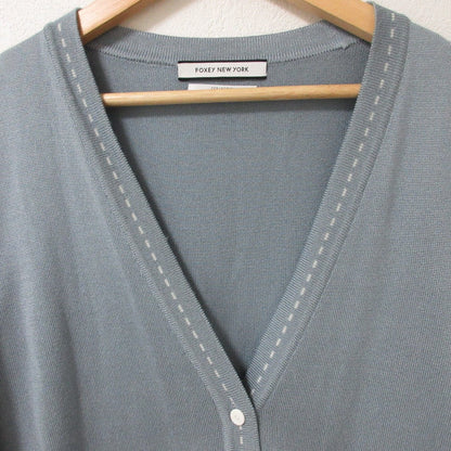 FOXEY NEW YORK COLLECTION 100% シルク ニット カーディガン