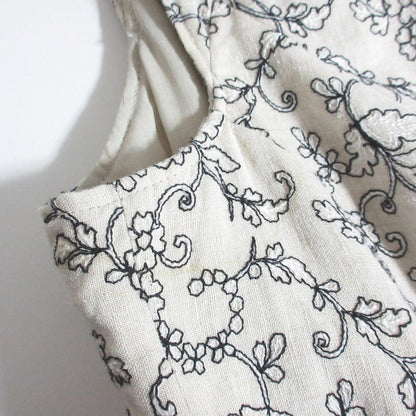 Rene TISSUE イタリア製 刺繍 リネン ドレス