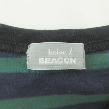 kolor BEACON border on border logo print コットン Tシャツ