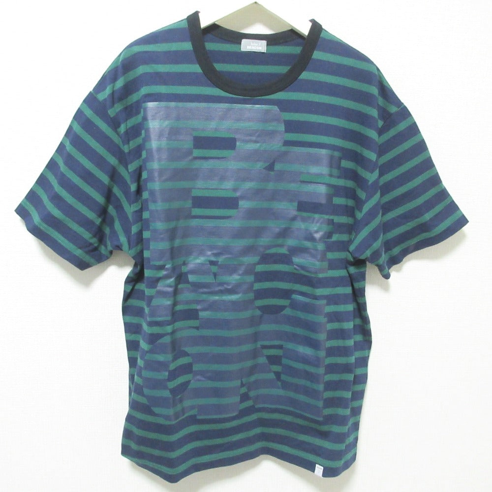 kolor BEACON border on border logo print コットン Tシャツ