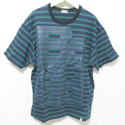 kolor BEACON border on border logo print コットン Tシャツ