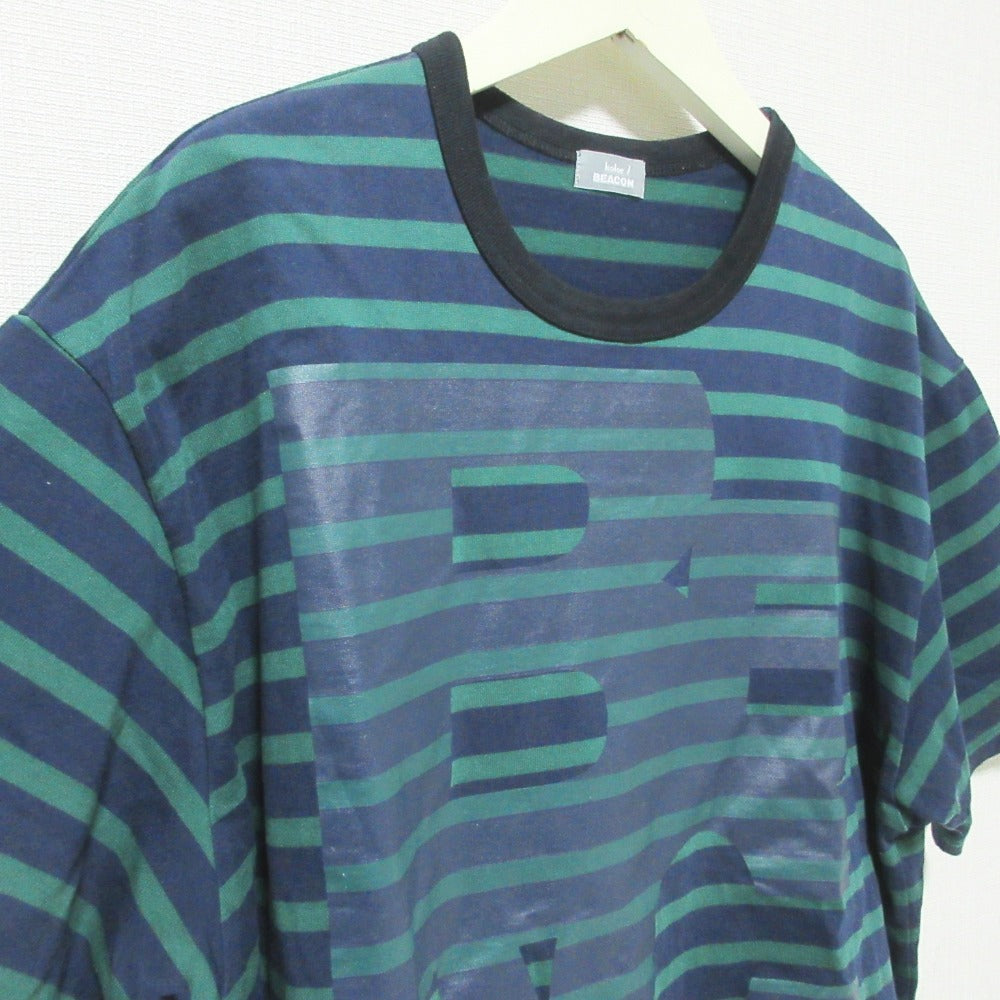 kolor BEACON border on border logo print コットン Tシャツ