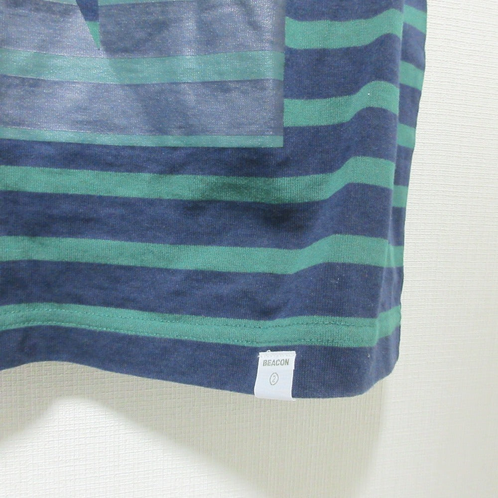 kolor BEACON border on border logo print コットン Tシャツ