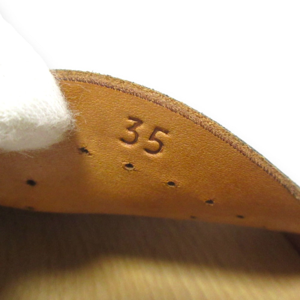 エルメス エヴリンHロゴ レザー ウッドサンダル35
