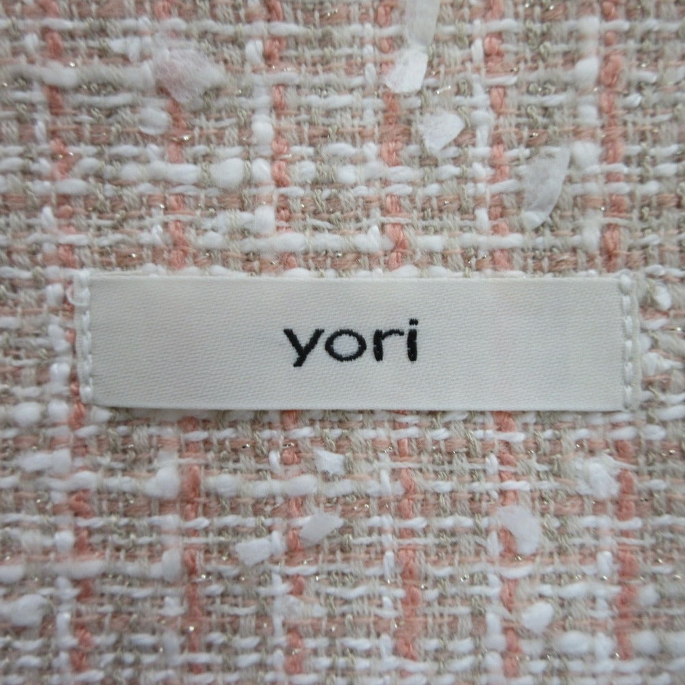 yori ウール ミックス ツイード ノー カラー ジャケット