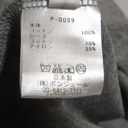 leur logette コットン レース スリーブ トップ