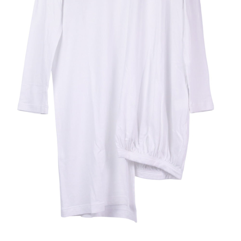 Y's フリース パッチ アシメ コットン 長袖 Tシャツ