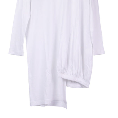 Y's フリース パッチ アシメ コットン 長袖 Tシャツ