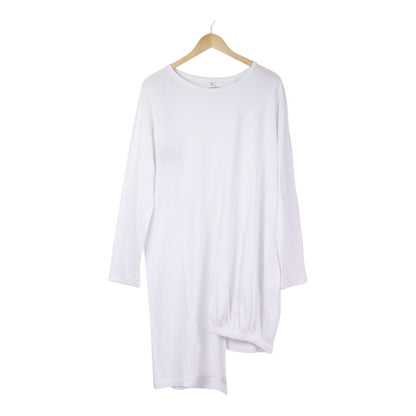 Y's フリース パッチ アシメ コットン 長袖 Tシャツ