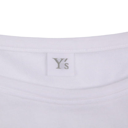 Y's フリース パッチ アシメ コットン 長袖 Tシャツ