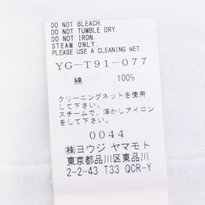 Y's フリース パッチ アシメ コットン 長袖 Tシャツ