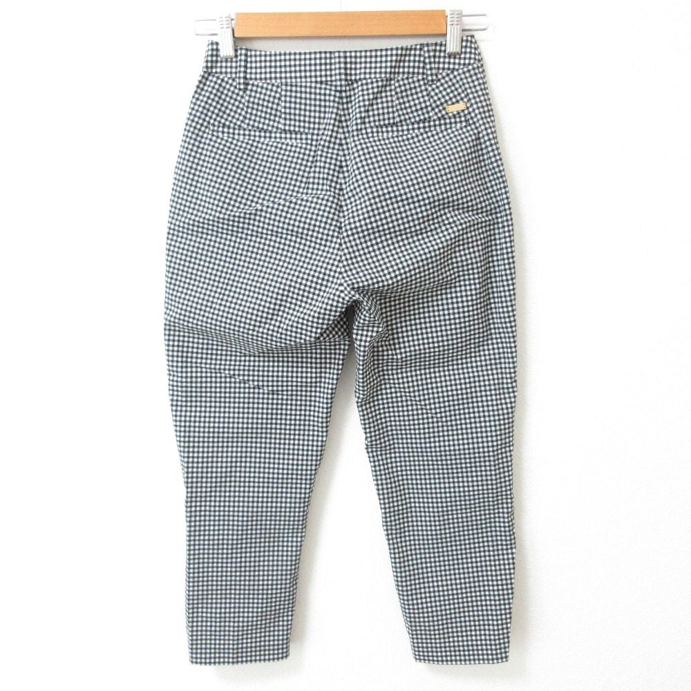 BLUE LABEL CRESTBRIDGE ギンガムチェック パールボタン クロップドパンツ