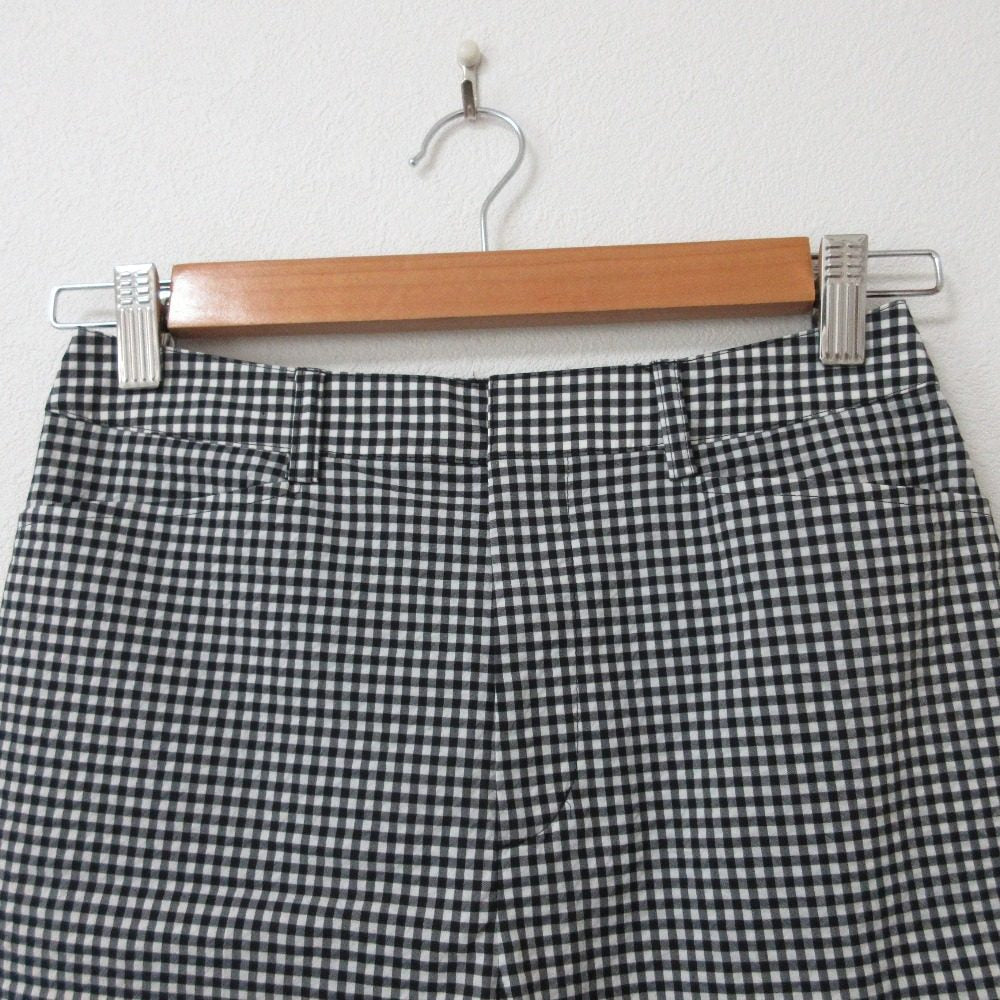 BLUE LABEL CRESTBRIDGE ギンガムチェック パールボタン クロップドパンツ