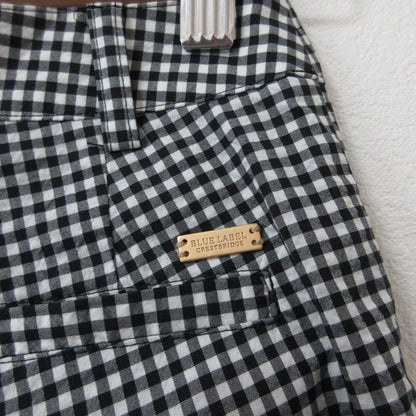 BLUE LABEL CRESTBRIDGE ギンガムチェック パールボタン クロップドパンツ